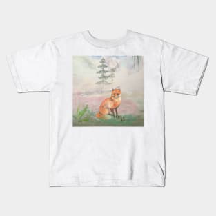 fox watercolor Kids T-Shirt